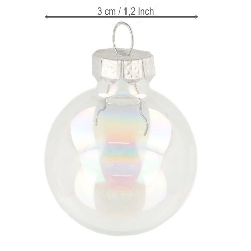 Produkt Mini bombki szklane opalizujące przezroczyste 3 cm 22 sztuki