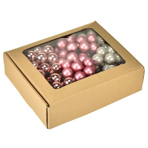 Produkt Mini bombki szklane różowo-kremowe Ø25mm 140 szt.