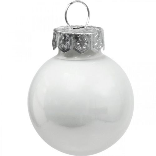 Produkt Mini bombki świąteczne szklane biały połysk/mat Ø2,5cm 24 szt