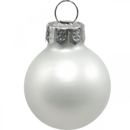 Produkt Mini bombki świąteczne szklane biały połysk/mat Ø2,5cm 24 szt