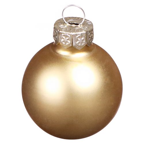 Produkt Mini bombki świąteczne szklane w kolorze złotym matowym połysku Ø3cm 22 szt