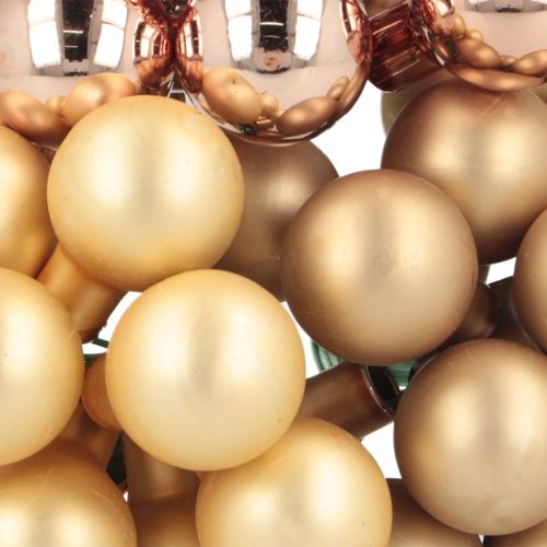 Produkt Mini bombki choinkowe złote różowe lustrzane jagody 2 cm 140 szt.
