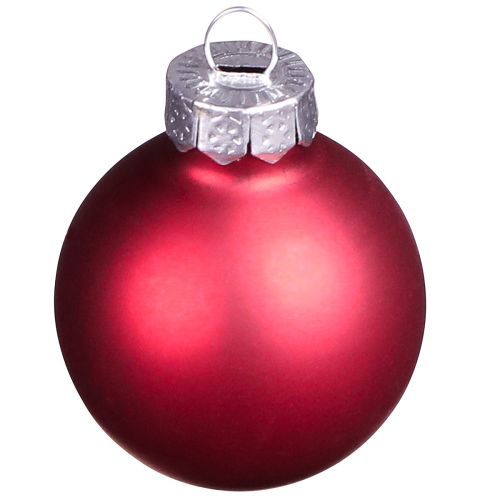 Produkt Mini bombki świąteczne czerwone szkło mat połysk Ø3cm 22 szt