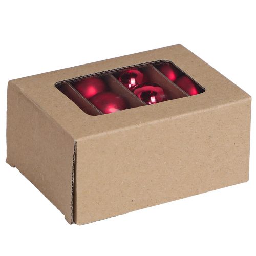 Produkt Mini bombki świąteczne czerwone szkło mat połysk Ø3cm 22 szt