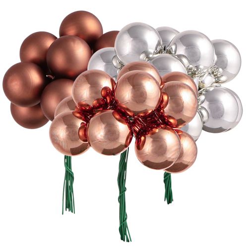 Produkt Mini bombki srebrne drut morelowy Ø25mm 140 szt