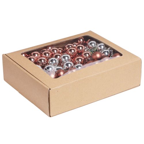 Produkt Mini bombki srebrne drut morelowy Ø25mm 140 szt