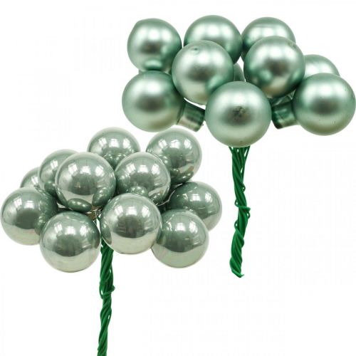 Floristik24 Mini bombki na drucie lustro miętowe jagody 20mm 140szt