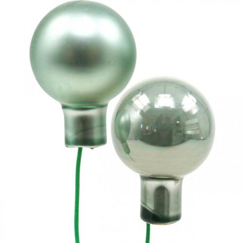 Floristik24 Mini bombki na drucie lustro miętowe jagody 20mm 140szt