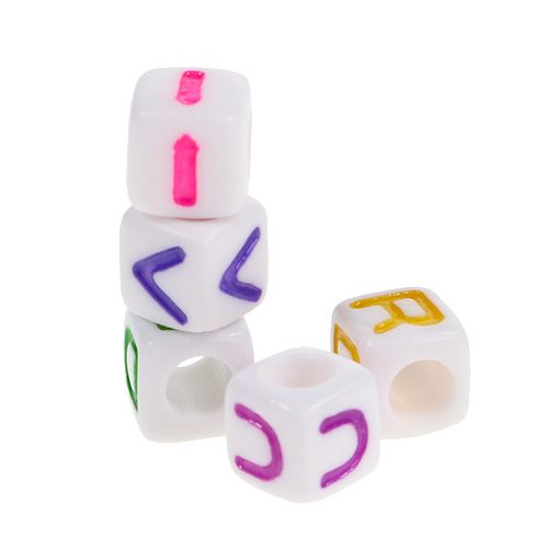 Floristik24 Mini kostki z literkami 7mm kolorowe 90g