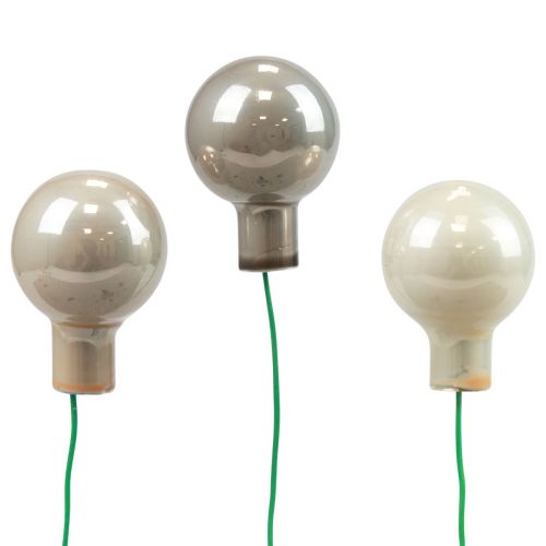 Produkt Mini bombki świąteczne kremowe szare szklane lustrzane jagody Ø25mm 140 szt