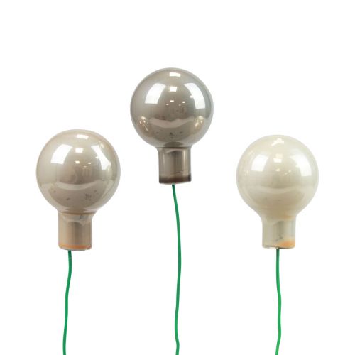 Produkt Mini bombki świąteczne na drucie szklanym kremowo-szare Ø2cm 140 szt