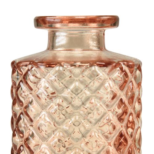 Floristik24 Mini szklany wazon o wyglądzie kryształu diamentu, brązowy, wys. 13,5 cm, 4 szt