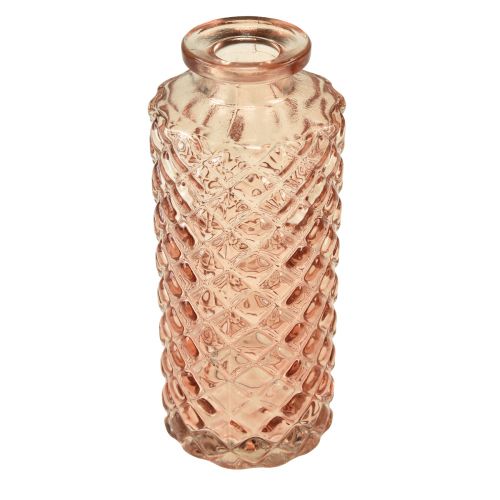 Floristik24 Mini szklany wazon o wyglądzie kryształu diamentu, brązowy, wys. 13,5 cm, 4 szt