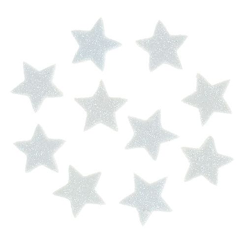 Floristik24 Mini Glitter Star 2,5cm White 48szt
