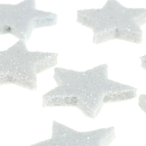 Floristik24 Mini Glitter Star 2,5cm White 48szt