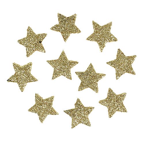 Floristik24 Mini brokatowe gwiazdki złote 2,5cm 96 szt