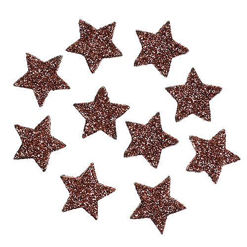 Floristik24 Mini brokatowa gwiazdka do posypania brązowa 2,5cm 48 szt
