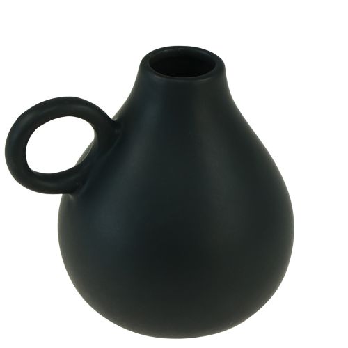 Produkt Mini wazon ceramiczny z czarnym uchwytem, dekoracja ceramiczna, wys. 8,5 cm
