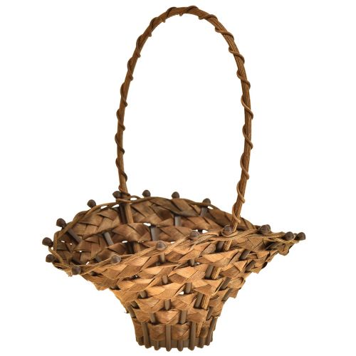Mini kosz z rączką koszyk wiklinowy z rączką brązowy 15×11cm