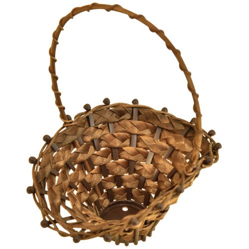 Produkt Uchwyt do mini koszyka wiklinowy koszyk brązowy 15×11cm 3szt