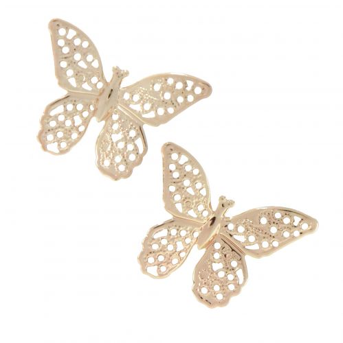 Floristik24 Mini motyle metalowe dekoracje w kropki złote 3cm 50szt