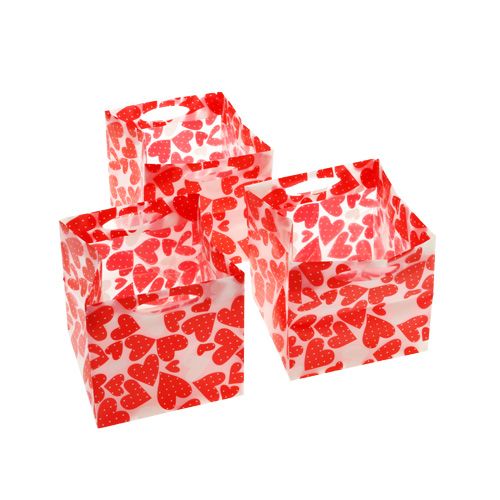 Floristik24 Mini torebki foliowe czerwone 6,5cm x 6,5cm 12szt