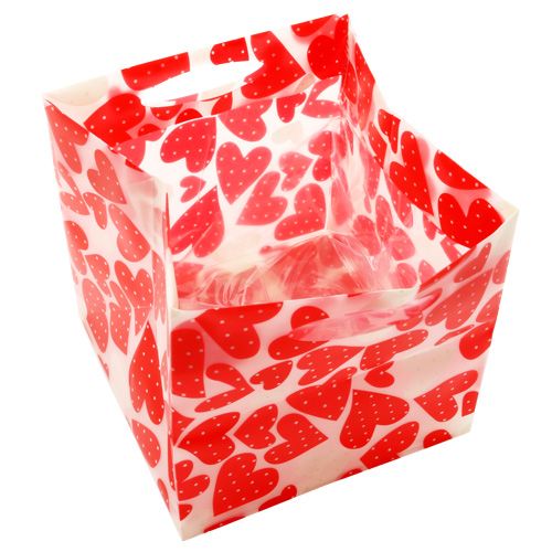 Floristik24 Mini torebki foliowe czerwone 6,5cm x 6,5cm 12szt