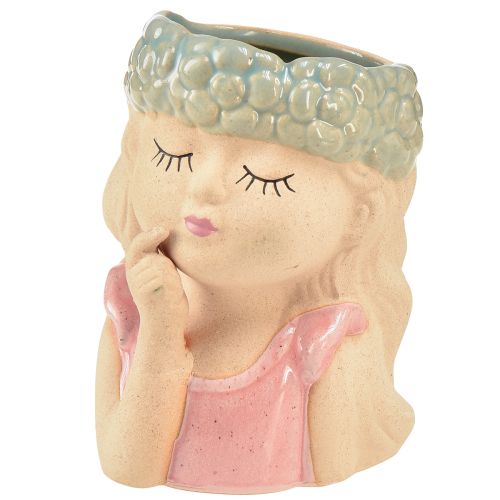 Produkt Mini donica ceramiczna marzycielska dziewczynka Ø5,5cm W11cm