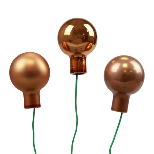 Produkt Mini bombki świąteczne na drucie szklanym pomarańczowe Ø2cm 140 szt