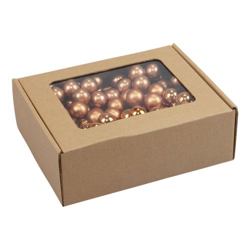 Produkt Mini bombki świąteczne na drucie szklanym pomarańczowe Ø2cm 140 szt