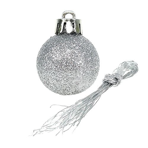 Produkt Mini bombka świąteczna srebrna Ø3cm 14 szt