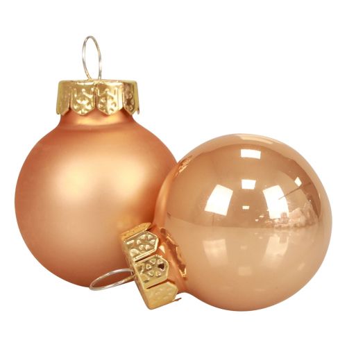 Produkt Mini bombki szklane morelowy połysk/mat Ø2,5cm 20 szt