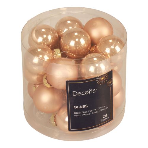 Produkt Mini bombki szklane morelowy połysk/mat Ø2,5cm 20 szt