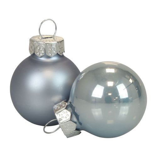 Floristik24 Mini bombki szklane niebieskie matowe/błyszczące Ø2,5cm 20 szt