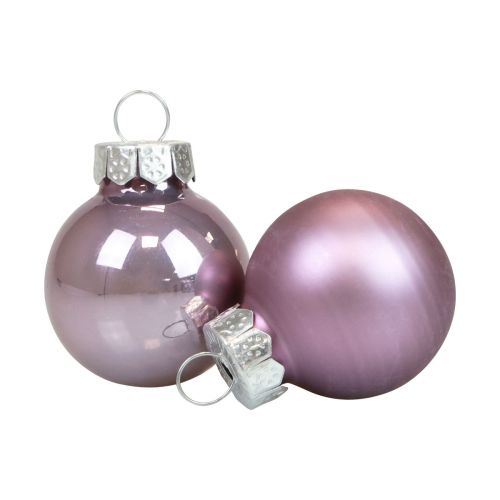 Floristik24 Mini bombki szklane liliowy fioletowy połysk/mat Ø2,5cm 20 szt