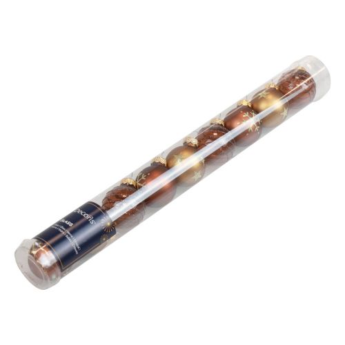 Floristik24 Mini bombki świąteczne szklane złote brązowe kulki szklane Ø3cm 9szt