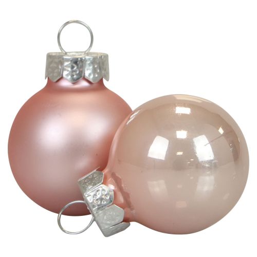 Floristik24 Mini bombki szklane różowe matowe/błyszczące Ø2,5cm 20 szt