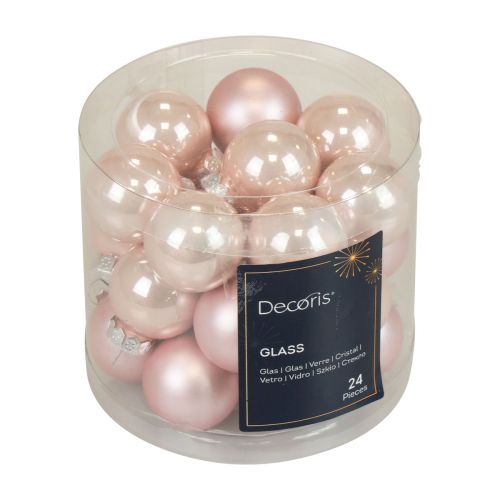 Produkt Mini bombki szklane różowe matowe/błyszczące Ø2,5cm 20 szt