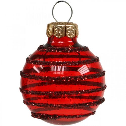 Produkt Mini bombki świąteczne czerwone mix prawdziwe szkło Ø3cm 9 szt