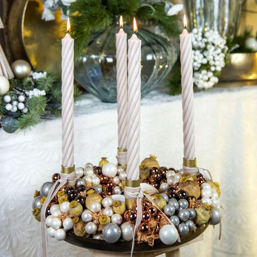 Produkt Mini bombki świąteczne na drucie szklanym pomarańczowe Ø2cm 140 szt