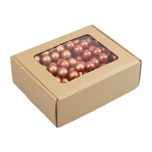 Produkt Mini bombki świąteczne na drucie szklanym czerwono-pomarańczowe Ø2cm 140 szt