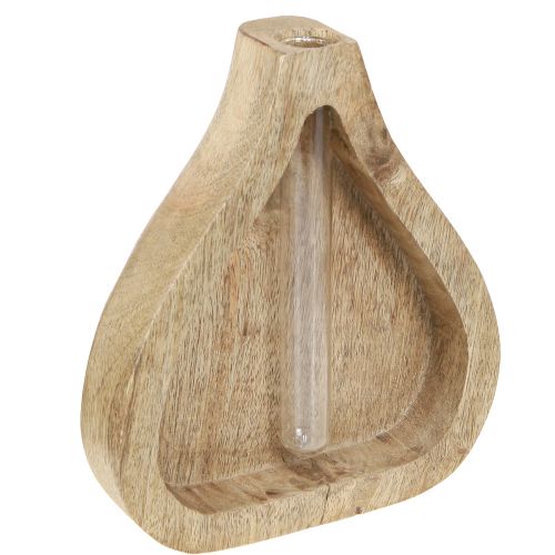 Produkt Mini wazon szklana probówka z przezroczystego drewna dekoracja naturalna W17cm 2szt