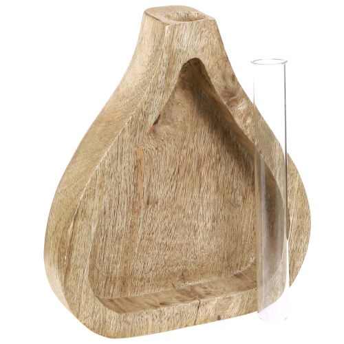 Produkt Mini wazon szklana probówka z przezroczystego drewna dekoracja naturalna W17cm 2szt