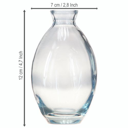 Produkt Mini wazony dekoracyjne wazony cebulkowe szkło barwione na niebiesko wys. 12cm 6 szt