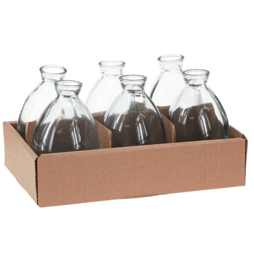 Produkt Mini wazony dekoracyjne wazony cebulkowe szkło barwione na niebiesko wys. 12cm 6 szt
