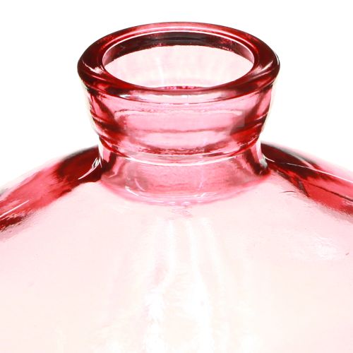 Produkt Mini wazony szklane płaskie w kształcie wypukłości różowo-brązowe Ø9cm wys.6cm 6 szt.