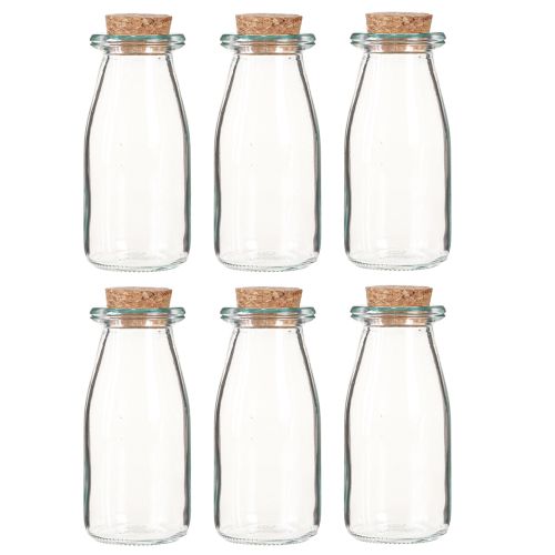Produkt Mini wazony szklane wazony z korkiem H13,5cm Ø5,5cm 6szt