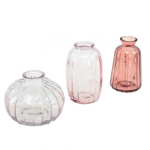Produkt Mini wazony szklane wazony dekoracyjne wazony na kwiaty wys. 8,5–11 cm, zestaw 3 szt