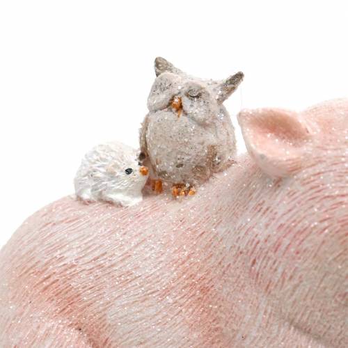 Produkt Zestaw figurek dekoracyjnych świnka z przyjaciółmi zwierząt 9,3cm×7,5/8,5cm 2szt.