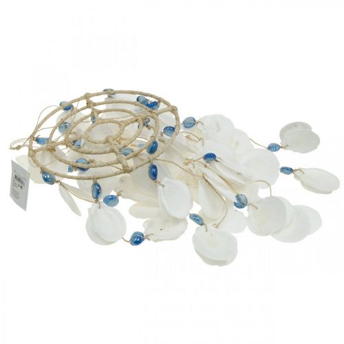 Floristik24 Mobile Shells Wind Chime Maritime Deco do powieszenia White, Blue 46cm